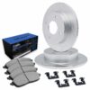R1 Brake Rotors - Slotted - Silver w/ Semi-Met Pads & Hdw