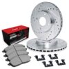 R1 Brake Rotors - D/S - Silver w/ Optimum Oe Pads & Hdw