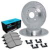 R1 E- Line Series Brake Rotor - D/S - Silver w/ Ceramic Pads & Hdw