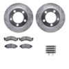 R1 Concepts eLINE Brake Rotor - Drilled and Slotted - Silver with Semi-Met Brake