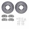 R1 Concepts eLINE Brake Rotor - Drilled and Slotted - Silver with Semi-Met Brake