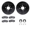 R1 Concepts eLINE Brake Rotor - Drilled and Slotted - Black with Semi-Met Brake