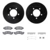 R1 Concepts eLINE Brake Rotor - Drilled and Slotted - Black with Semi-Met Brake