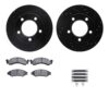 R1 Concepts eLINE Brake Rotor - Drilled and Slotted - Black with Semi-Met Brake