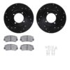 R1 Concepts eLINE Brake Rotor - Drilled and Slotted - Black with Semi-Met Brake