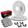 R1 Brake Rotors - Carbon Coated - Slotted w/ Optimum Oe Pads & Hdw