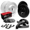 R1 Brake Rotor & Drum- Carbon Coated - Slotted w/ Optimum Oe Pads, Shoes, & Hdw
