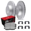 R1 Brake Rotors - Carbon Coated - Drilled w/ Optimum Oe Pads & Hdw